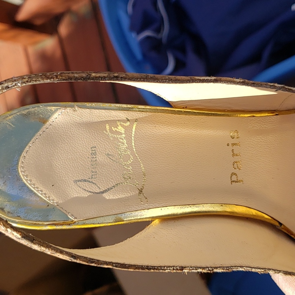Authentic Christian Louboutin Cork Slingback sz 37 1/2 - Picture 8 of 9